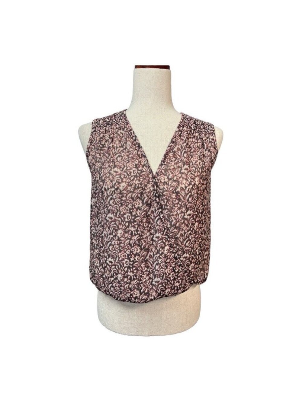 Banana Republic Womens Print Wrap-Effect Tank~Size XXS~Paisley Print ~ L10 07
